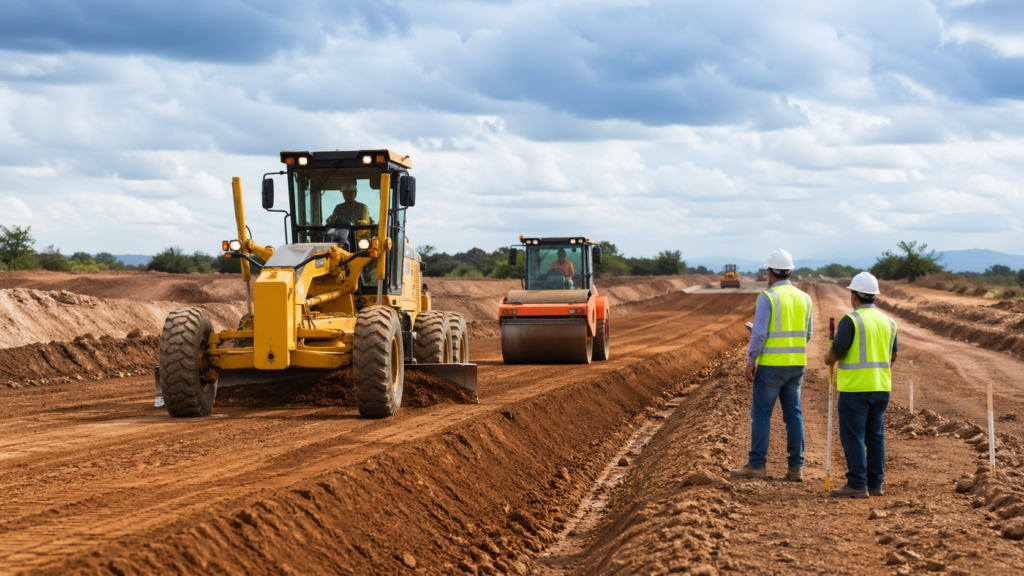 Como é feito o preparo do solo para pavimentação e infraestrutura rodoviária